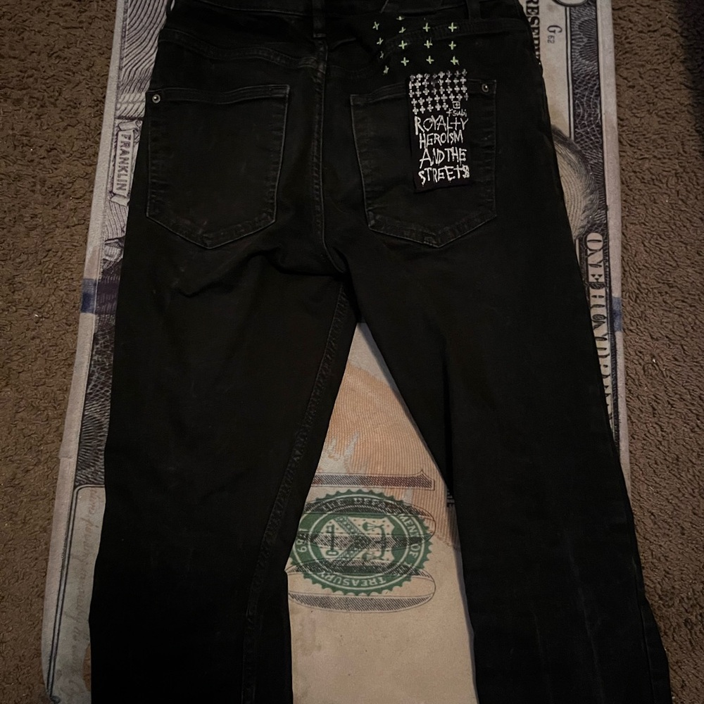 Black Graphic Jeans